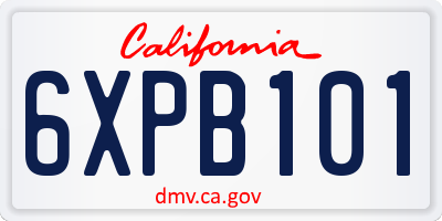 CA license plate 6XPB101