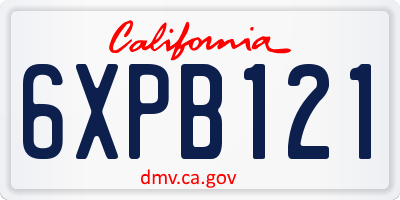 CA license plate 6XPB121