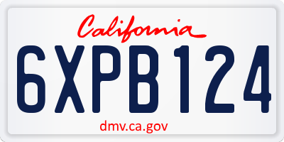 CA license plate 6XPB124