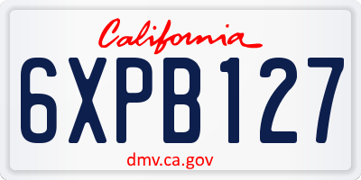CA license plate 6XPB127