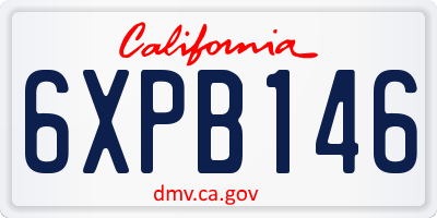 CA license plate 6XPB146