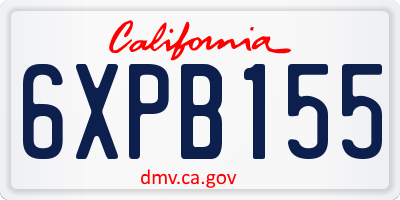 CA license plate 6XPB155