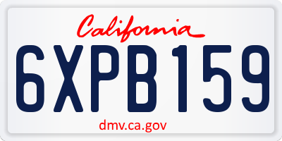 CA license plate 6XPB159