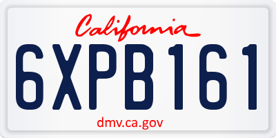 CA license plate 6XPB161