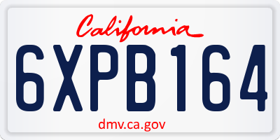 CA license plate 6XPB164