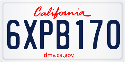 CA license plate 6XPB170