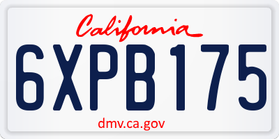 CA license plate 6XPB175