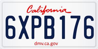 CA license plate 6XPB176
