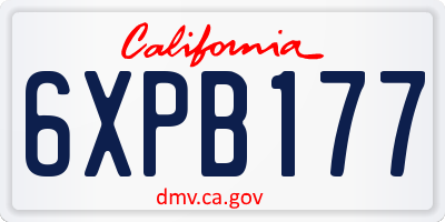 CA license plate 6XPB177