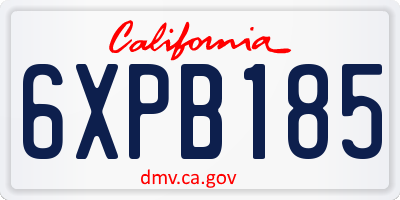 CA license plate 6XPB185