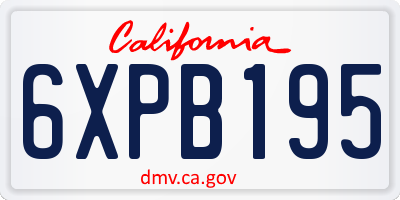 CA license plate 6XPB195