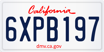 CA license plate 6XPB197