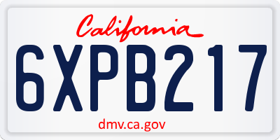 CA license plate 6XPB217