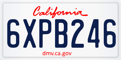 CA license plate 6XPB246