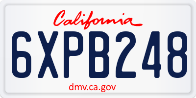 CA license plate 6XPB248