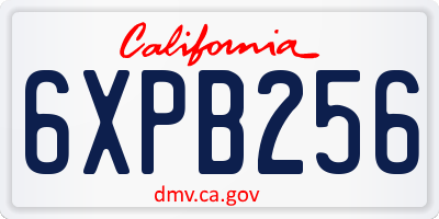 CA license plate 6XPB256