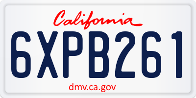CA license plate 6XPB261