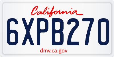 CA license plate 6XPB270