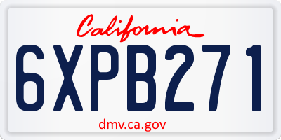 CA license plate 6XPB271
