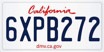 CA license plate 6XPB272
