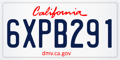 CA license plate 6XPB291