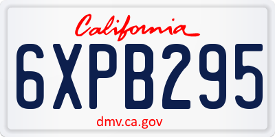 CA license plate 6XPB295
