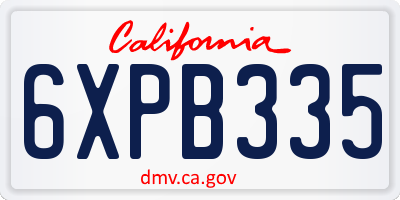 CA license plate 6XPB335