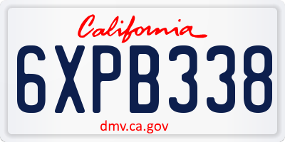 CA license plate 6XPB338