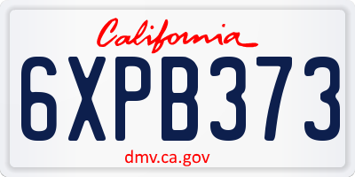 CA license plate 6XPB373