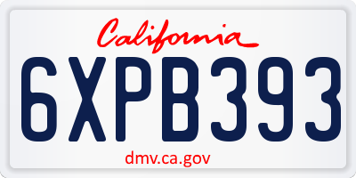CA license plate 6XPB393