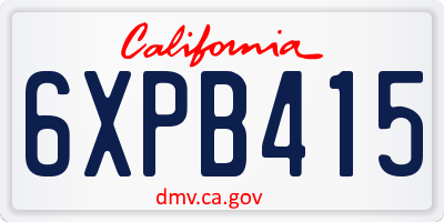 CA license plate 6XPB415