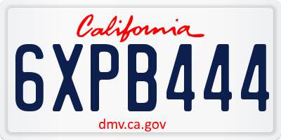 CA license plate 6XPB444