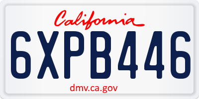 CA license plate 6XPB446