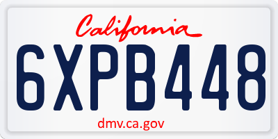 CA license plate 6XPB448