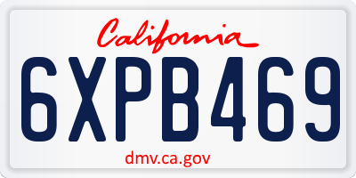 CA license plate 6XPB469