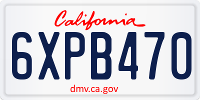 CA license plate 6XPB470