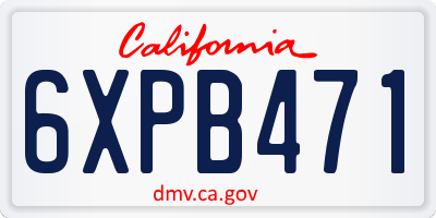 CA license plate 6XPB471