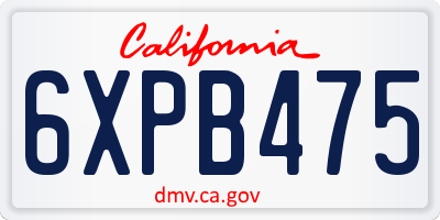 CA license plate 6XPB475