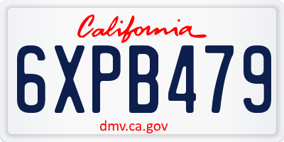 CA license plate 6XPB479