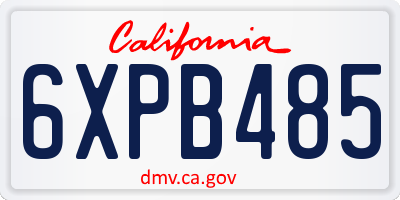 CA license plate 6XPB485