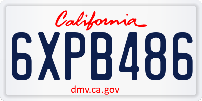 CA license plate 6XPB486