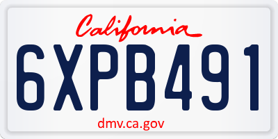 CA license plate 6XPB491