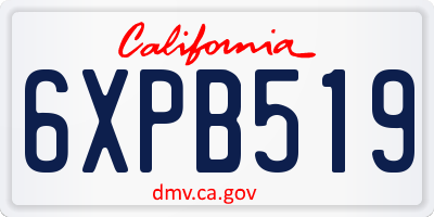 CA license plate 6XPB519
