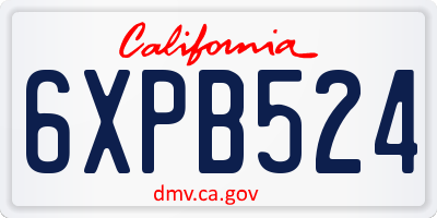 CA license plate 6XPB524