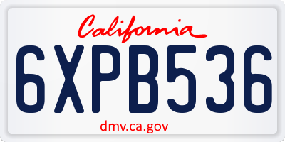 CA license plate 6XPB536