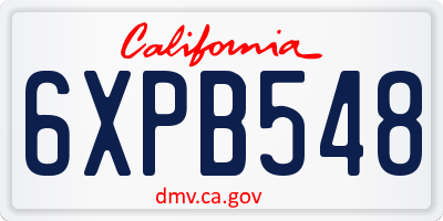 CA license plate 6XPB548