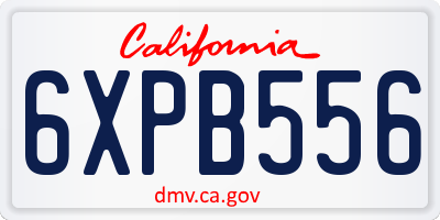 CA license plate 6XPB556