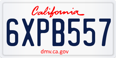 CA license plate 6XPB557