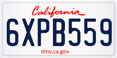 CA license plate 6XPB559