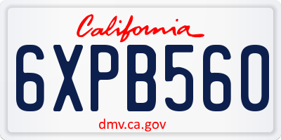 CA license plate 6XPB560